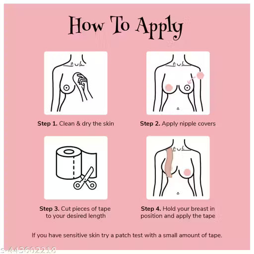 Boob Tape with 10 Nipple Pasties Push Up & Lifting Breast Tape Breast Lift Bra Tape Bob Tape for Breast Lift no show bra, skin friendly adhesive Perfect Cleavage|Invisible |Breathable (pack of 1)