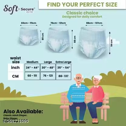 Adult Diapers for Men & Women – Incontinence Underwear, Super Absorbent Leak Protection, Odor Control, Pull-Up Briefs –extra large(10 pc)