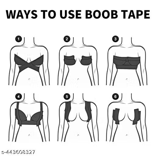 BoobTape for Women Breast Lift Tape for Strapless Dress Nipple Tape, Multipurpose Body Tape for Breast Push Up Booby Tape Nude Perfect Cleavage|Invisible |Breathable| Skin- Friendly Adhesive |Up To 12 Hrs Sticking Capacity | Reusable Cloth Bag (pack of 1)